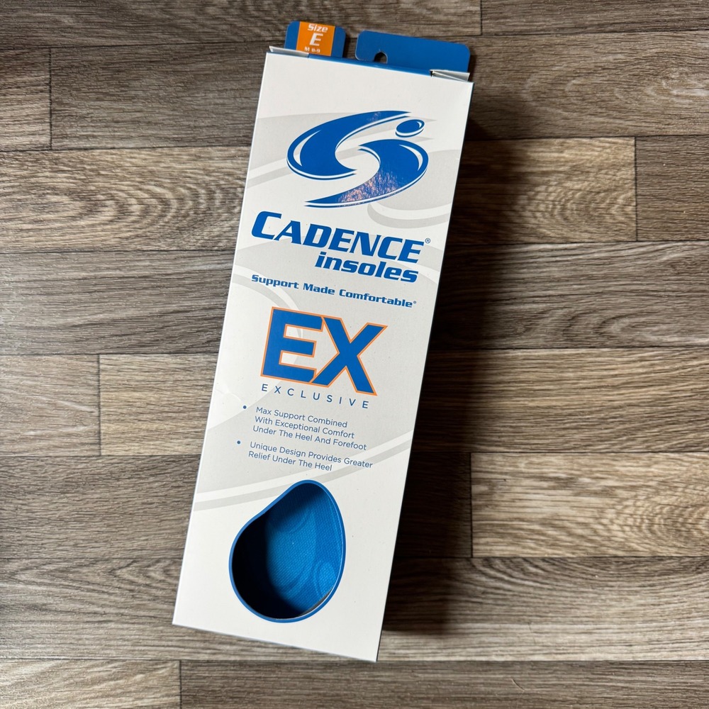 Cadence EX Exclusive Insoles Unisex Size E Blue Max Support Orthotic Inserts